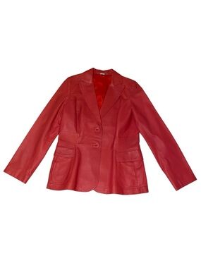 Red Leather Blazer